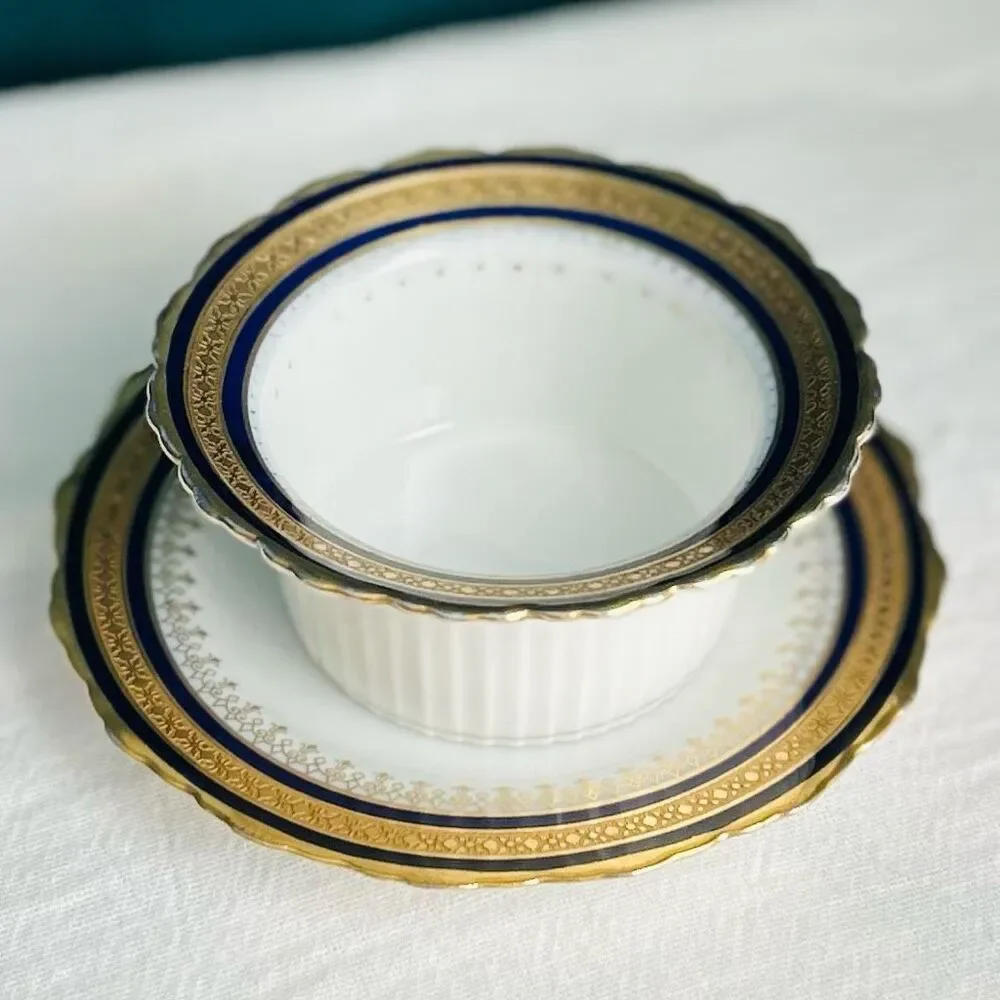 Vintage Hohenberg Ware Bavaria Ramekin with Under Plate